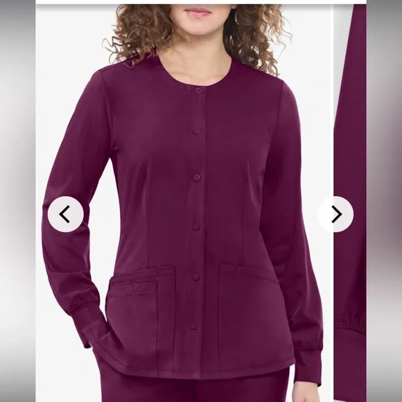 Scrub HH Works by Healing Hands Megan Women's 4-Pocket STRETCH Round Nec… - Picture 1 of 11